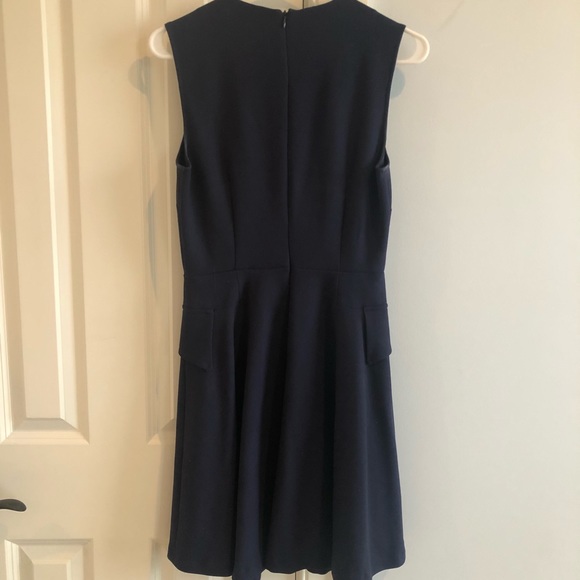 Zara Deep V Navy Dress - Picture 4 of 4